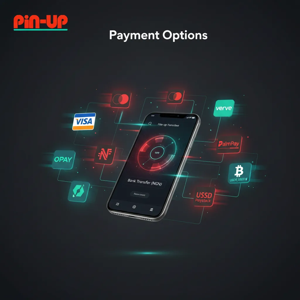 Secure NGN deposits and withdrawals in Nigeria with logos for Visa, Mastercard, bank transfer, Opay, Paystack, BTC and more.