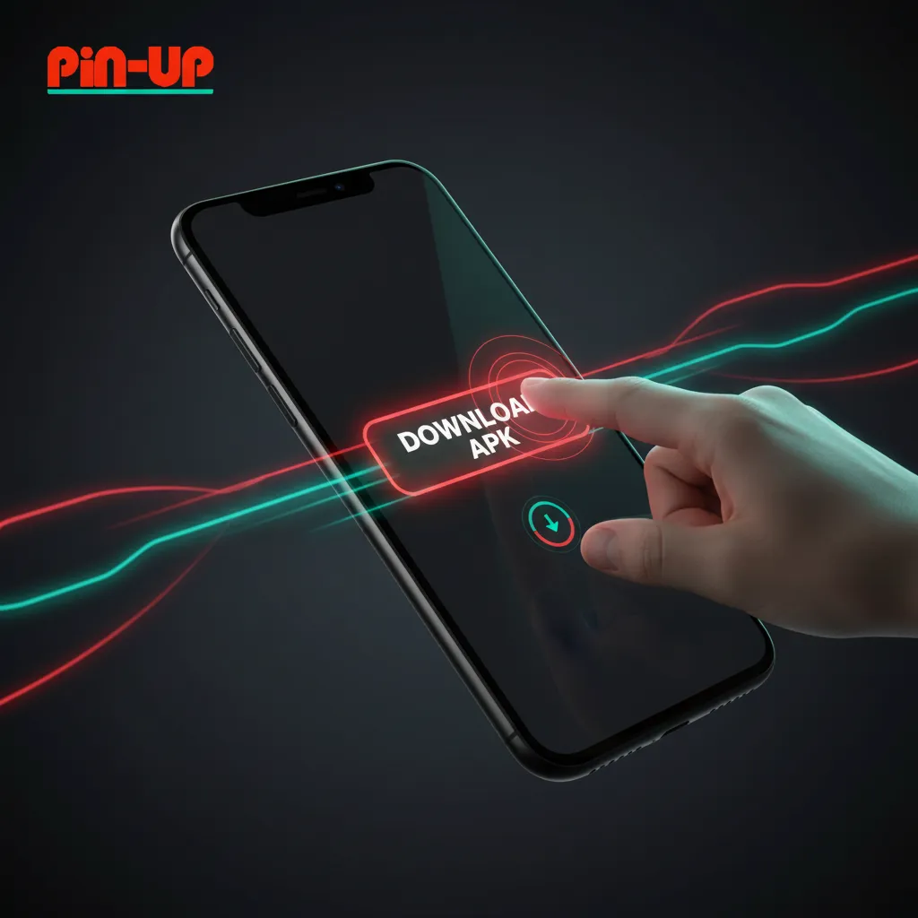 Pin-Up page with a 'Download APK' button to start the APK download instantly.